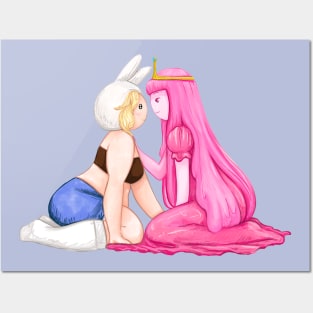 Brave knight, Princess Bubblegum and Fionna, Adventure Time / Fionna and Cake fan art Posters and Art